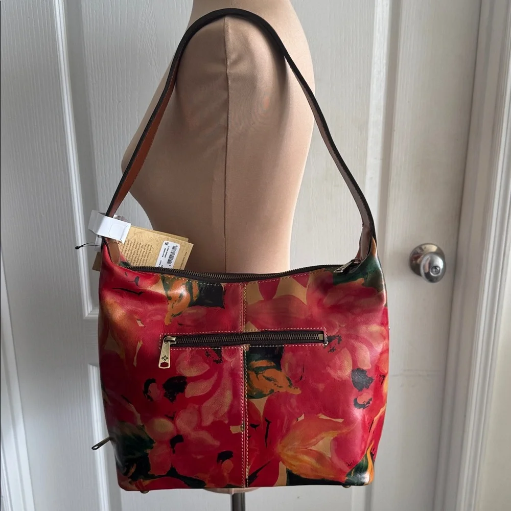 Patricia Nash Elia Leather Hobo Shoulder Floral Handbag Spring Multi NWT